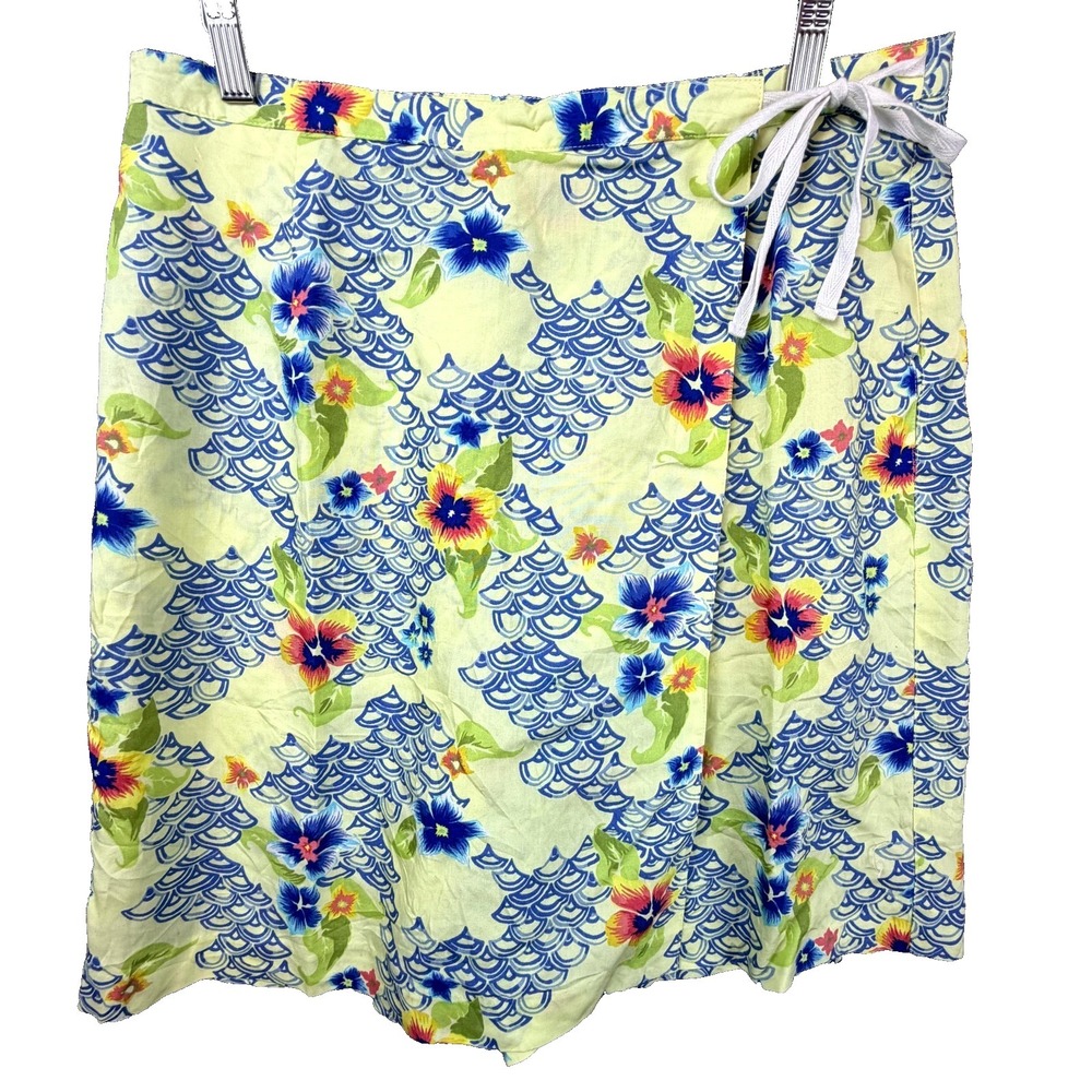Liz Golf by Liz Claiborne Wrap Skort Womens 14‎ Green Floral Rayon Tennis Sports